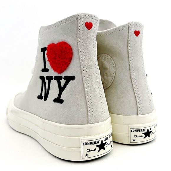 🆕 Converse High Top Sneakers I Love New York 7.5 - Picture 3 of 15